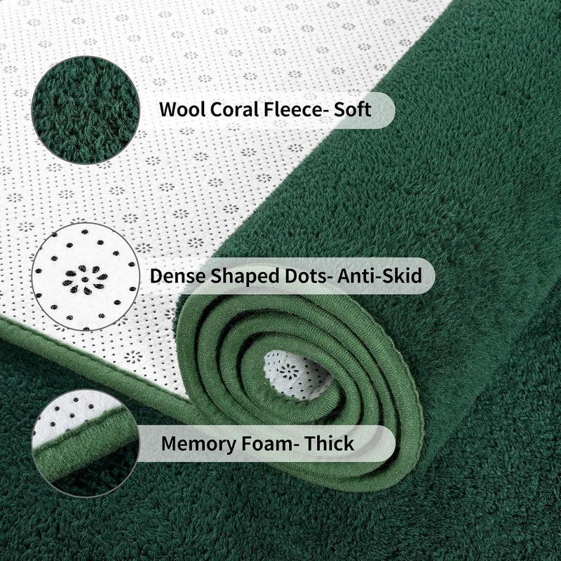 FlyDOIT Area Rugs for Bedroom Living Room, 7x10 Dark Green Super Soft Comfy Thickened Memory-Foam Indoor Carpets, Modern Aesthetic Minimalist Carpet for Boys Girls Adults Apartment Nursery Home Décor - Image 5